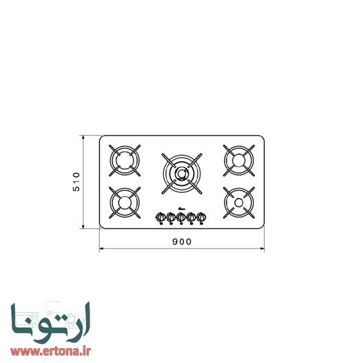 اجاق شیشه‌ای بیمکث مدل 0048 مشکی